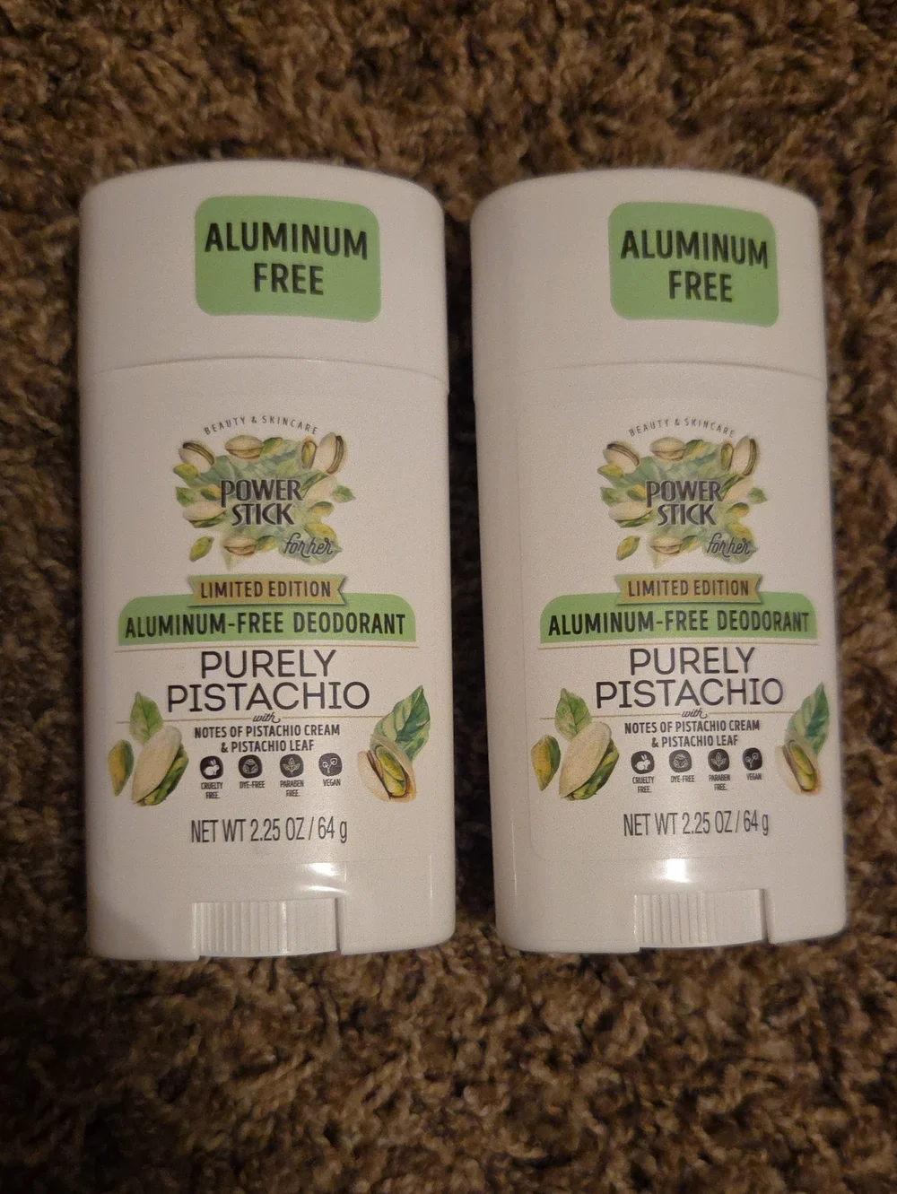 2 Purely Pistachio Aluminum-Free Deodorants